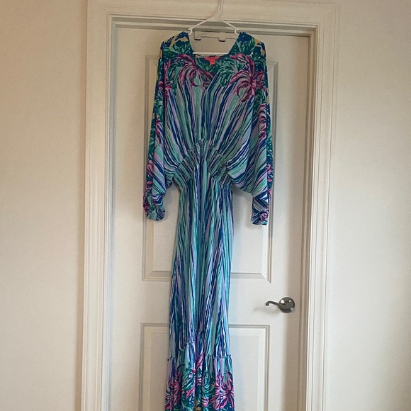 Lilly Pulitzer Dresses & Skirts - Lilly Pulitzer Vibrant Blue and Pink Long Sleeve Dress